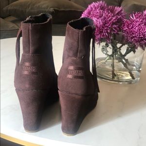 Brown Suede Wedges Ankle Booties